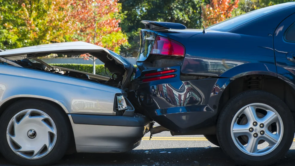 Auto accident involving two cars